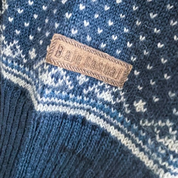 Vintage DALE of Norway Authentic Wool Knitwear Ski Winter Outdoor Blue Sweater L - Picture 7 of 11